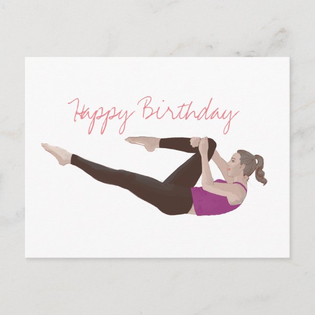 Postal Cartão de Aniversário de Pilates (Frente)