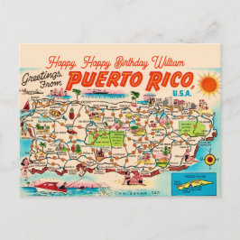 Postal Cartão de aniversário de Porto Rico
