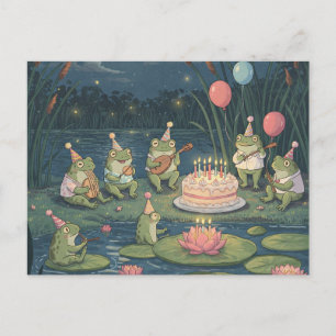 Postal Cartão de Aniversário de Rãs