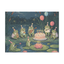 Cartão de Aniversário de Rãs