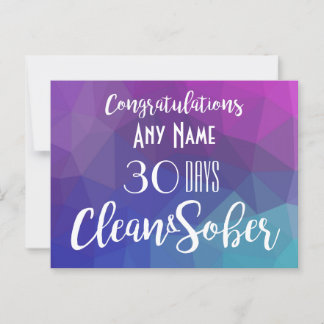 Postal Cartão de aniversário de Sobriedade Personalizado