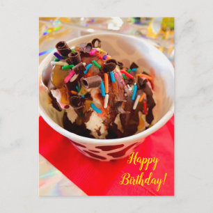 Postal Cartão de Aniversário de Sorvete Sundae