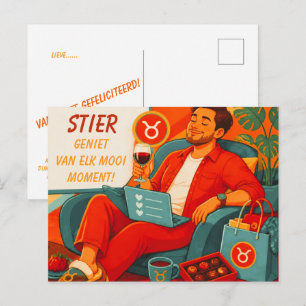 Postal Cartão de aniversário de Touro brincalhão para [El