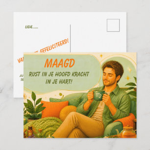 Postal Cartão de aniversário de Virgem divertido para [El