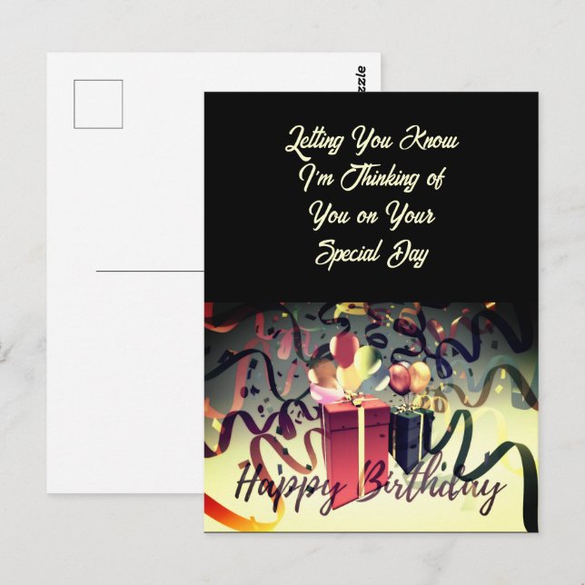 Postal Cartão de Aniversário Dia Especial (Frente/Verso)