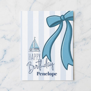 Postal Cartão de Aniversário do Barco à Vela Arco Azul