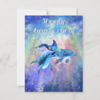 Cartão de aniversário do Casal Dolphin