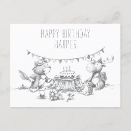 Postal Cartão de Aniversário do Lil Wolf