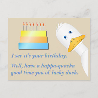 Postal Cartão de aniversário do Peeking Duck