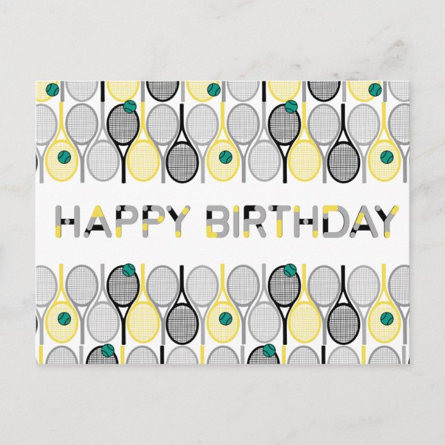 Postal Cartão de Aniversário do tênis Moderno (Frente)