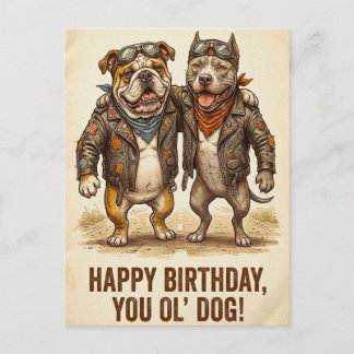 Postal Cartão de Aniversário do Velho Cachorro