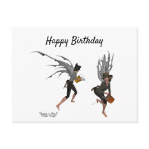 Cartão de Aniversário dos Gêmeos Meninos Fadas da 