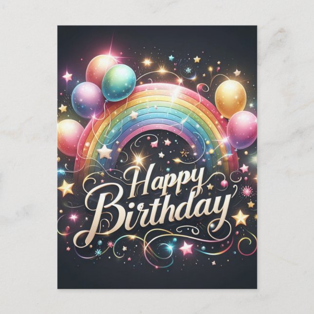 Postal Cartão de aniversário elegante (Frente)