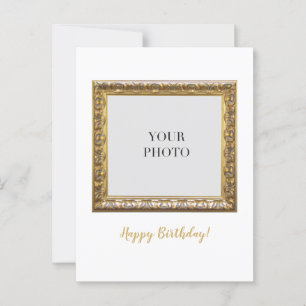 Postal Cartão de aniversário elegante com foto pessoal