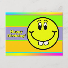 Postal Cartão de Aniversário Emoji Rosto Sorridente com D