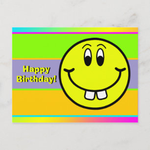 Postal Cartão de Aniversário Emoji Rosto Sorridente com D