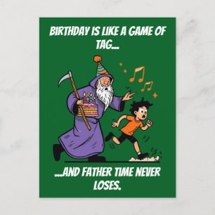 Postal Cartão de Aniversário Engraçado de Bruxo Perseguin