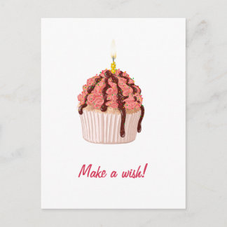 Postal Cartão de Aniversário "Faça um Desejo"