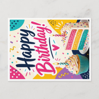 Postal cartão de aniversário feliz