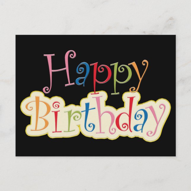 Postal Cartão de Aniversário Feliz (Frente)
