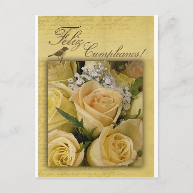 Postal Cartão de Aniversário Feliz Cumpleanos (Frente)