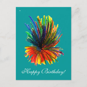 Postal Cartão de Aniversário Feliz da Flor Tropical
