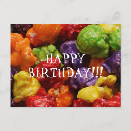 Postal Cartão de Aniversário Feliz de Popcorn Canalizado