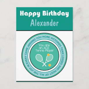 Postal Cartão de Aniversário Feliz e Tênis Verde 🎾