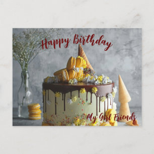 Postal Cartão de aniversário feliz moderno
