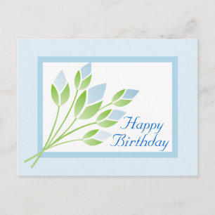 Postal Cartão de Aniversário Feliz para Rosa Azul