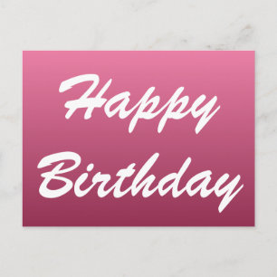 Postal Cartão de Aniversário Feliz Rosa