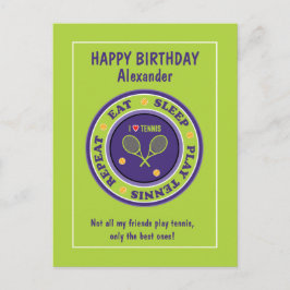 Postal Cartão de Aniversário Feliz 🎾 Tênis verde fresco