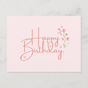 Postal Cartão de Aniversário Flor Rosa