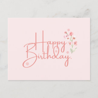 Postal Cartão de Aniversário Flor Rosa