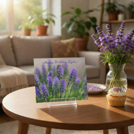 Postal Cartão de Aniversário Lavanda Personalizado