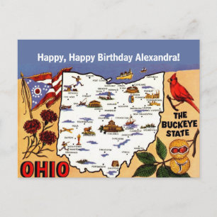 Postal Cartão de aniversário Ohio Buckeye