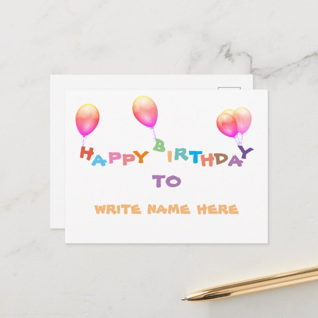 Postal Cartão de aniversário para o seu ente querido (Frente/Verso In Situ)