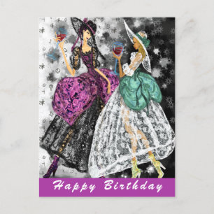 Postal Cartão de Aniversário para Vinhos Bebendos - Saúde