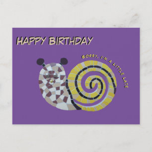 Postal Cartão de aniversário personalizado com mosaico de