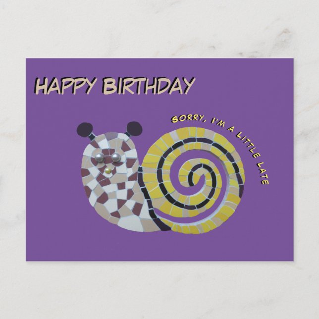 Postal Cartão de aniversário personalizado com mosaico de (Frente)