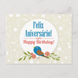 Postal Cartão de aniversário português
