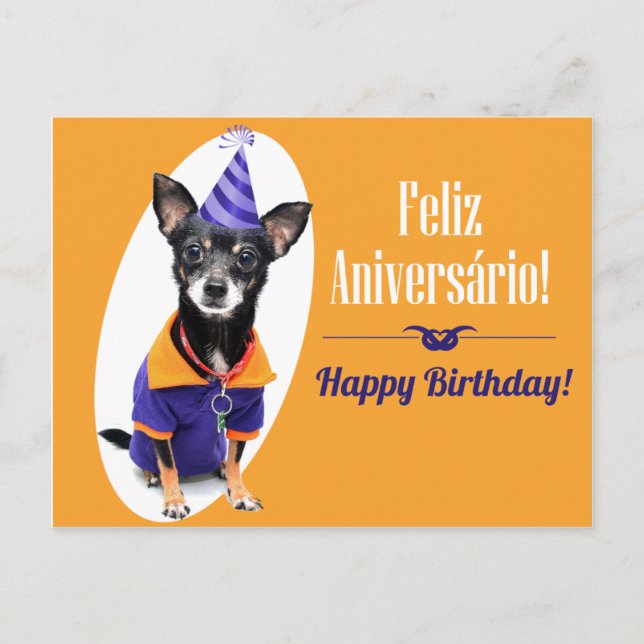 Postal Cartão de aniversário português (Frente)