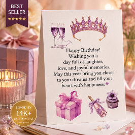 Postal Cartão de Aniversário Roxo de Luxo para Mulheres |