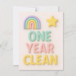 Postal Cartão de aniversário sóbrio de um ano, da BNA
