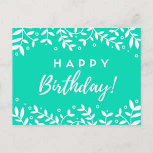 Postal Cartão de aniversário verde
