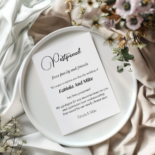 Postal Cartão de anúncio adiado para casamento personaliz