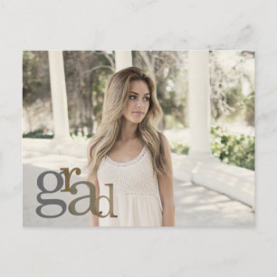 Postal Cartão de Anúncio de Formatura Neutro com Foto de 