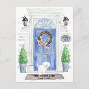 Postal Cartão de Anúncio de Mudança com Maltês