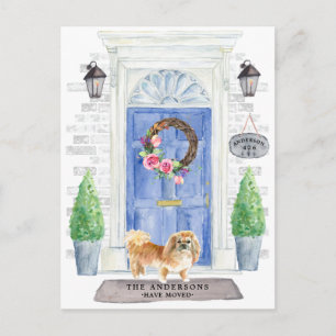 Postal Cartão de Anúncio de Mudança com Pequinês