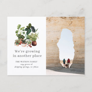 Postal Cartão de Anúncio de Mudança de Plantas em Aquarel